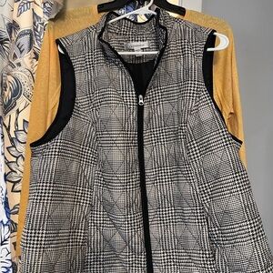 Black and White Plaid Vest